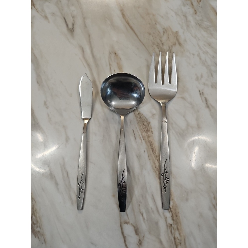 Vtg Rebacraft Stainless Japan Soup Ladel, Butter Knife, Serving Fork Replacement